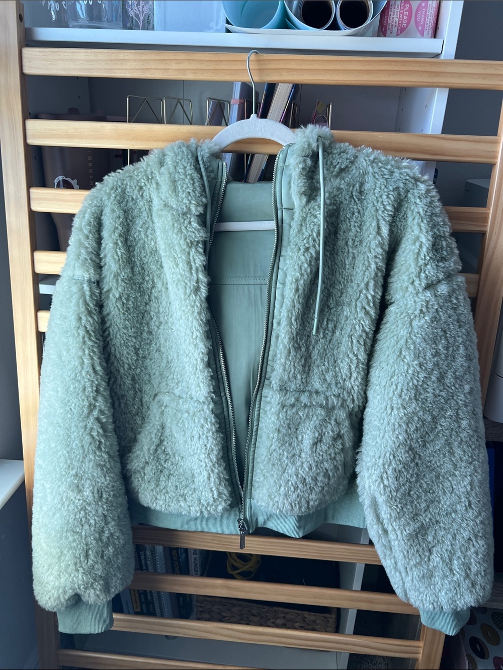 Cozy reversible Zip-Up Jacket - Sage Green